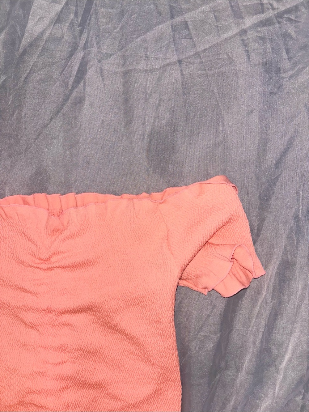 Off-Shoulder Pink Textured Women's Top